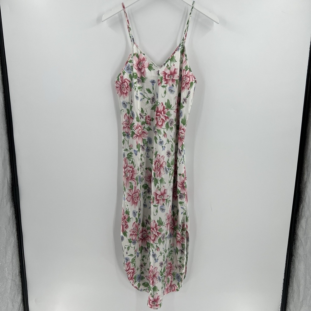 Dentelle Vintage‎ 90s Y2K Floral Satin Slip Dress Nightie Romantic Size Medium